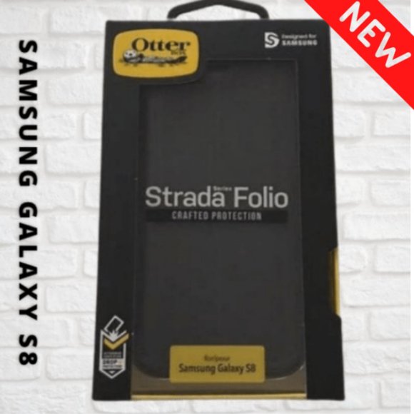 OtterBox Accessories - OtterBox Galaxy S8 Black LEATHER Folio NIB📱